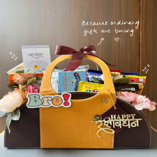Brown-Yellow Basket Hamper