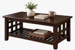 Solid Sheesham Wood Coffee Table in Dark Brown Finish 