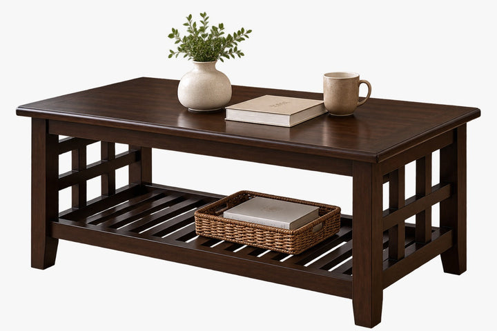 Translation missing: en.Solid Sheesham Wood Coffee Table in Dark Brown Finish 
