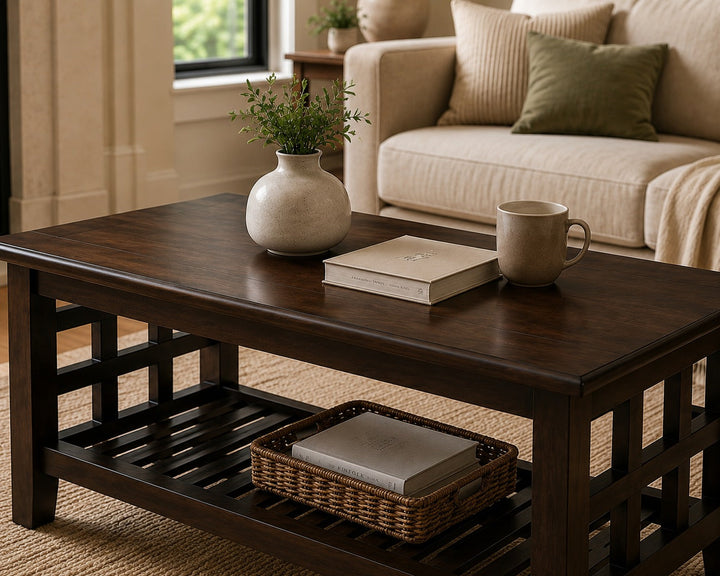 Translation missing: en.Solid Sheesham Wood Coffee Table in Dark Brown Finish 