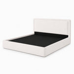 Boucle Bed Frame With Storage, Upholstered Headboard, Metal Bed Frame With Headboard, Hydraulic Storage 