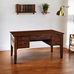 Mango Wood Wyola Study Desk Table for Home and Office Brown Finish, Standard 