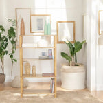 Solid Wood Open Bookcases and Book Shelves for Living Room | Rack Shelf | Dark Brown & White Finish 