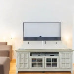 Potomac Mango Solid Wood LED Unit/Stand for Bedroom with Four Front Drawer for Storage/Set Top Box - Length(191x51x76) 