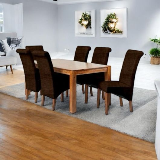 Sheesham Wood Naples 6 Seater Dining Table Set for Home | Dining Furniture | Stunning Rich Finish.