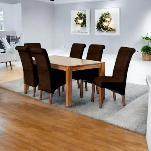 Translation missing: en.Sheesham Wood Naples 6 Seater Dining Table Set for Home | Dining Furniture | Stunning Rich Finish. 