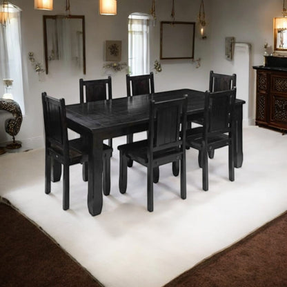 Solid Wood Kayle 6 Seater Dining Table Set for Home | Dining Furniture
