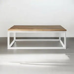 Mango Wood & Steel Annaberg Stylish Coffee Table for Living Room | Center Table for Home | Brown Finish 