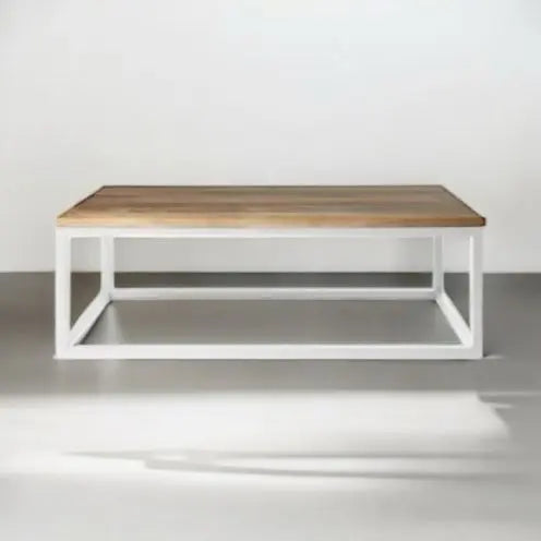 Translation missing: en.Mango Wood &amp; Steel Annaberg Stylish Coffee Table for Living Room | Center Table for Home | Brown Finish 