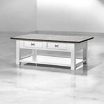 Mango & MDF Wood Teresa Stylish Coffee Table with 2 Drawer for Living Room | Center Table for Home | Brown Finish 