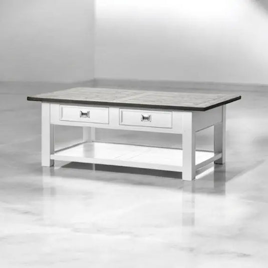 Translation missing: en.Mango &amp; MDF Wood Teresa Stylish Coffee Table with 2 Drawer for Living Room | Center Table for Home | Brown Finish 