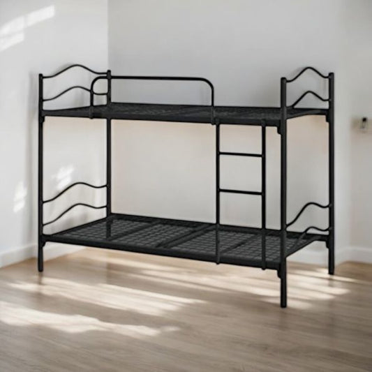 Bryce Single Size Metal Bunk Bed (Mild Steel - Black Powdercoated)