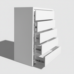 Mango Wood Warsaw Chest of 5 Drawers Storage Dresser for Living Room Furniture (White Finish) 