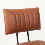Upholstered Cold Rolled Steel Bar Stool (Brown Fabric + Black Powder Coated) - Set of 2 