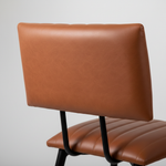 Upholstered Cold Rolled Steel Bar Stool (Brown Fabric + Black Powder Coated) - Set of 2 