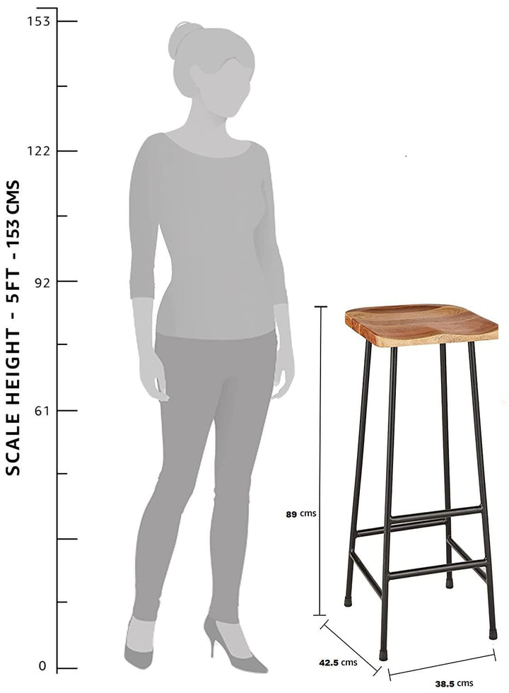 Translation missing: en.Home Jean Counter Height Bar Stools – Mango Wood &amp; Steel Frame (Set of 2) 
