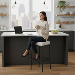 Maude Cushion Seat and Metal Bar Stool (Metal - White) 