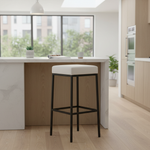 Maude Cushion Seat and Metal Bar Stool (Metal - White) 
