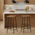 Home Jean Counter Height Bar Stools – Mango Wood & Steel Frame (Set of 2) 