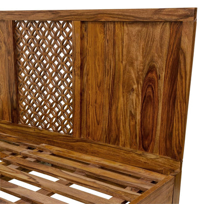 Solid Wood Without Storage Durque Bed for Bedroom Stylish | Teak Finish