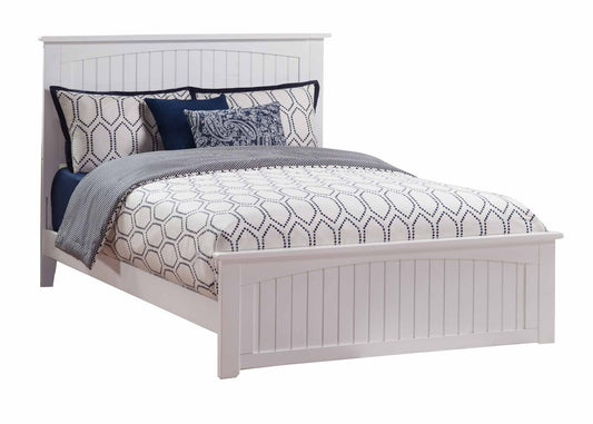 Solid Wood Without Storage Queen Size Melba Bed for Bedroom Stylish | Cream Finish