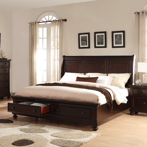 Solid Wood Storage Queen Size Crouch Bed for Bedroom Stylish | Dark Brown Finish