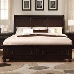 Solid Wood Storage Queen Size Crouch Bed for Bedroom Stylish | Dark Brown Finish 