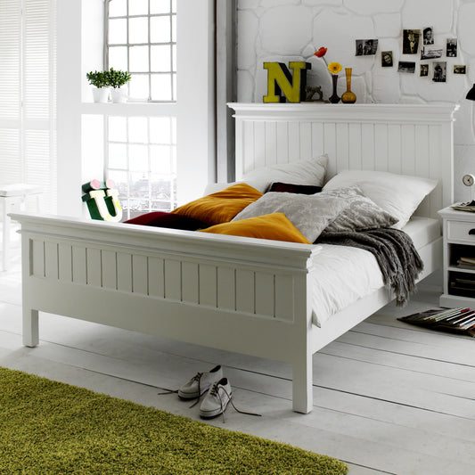 Solid Wood Without Storage Clemons Bed for Bedroom Stylish | White Finish