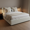 Eira Cloud Boucle Bed Frame With Storage, Upholstered Headboard, Metal Bed Frame With Headboard
