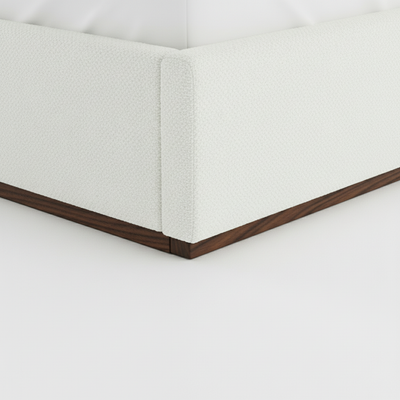 Eira Cloud Boucle Bed Frame With Storage, Upholstered Headboard, Metal Bed Frame With Headboard
