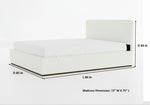 Eira Cloud Boucle Bed Frame With Storage, Upholstered Headboard, Metal Bed Frame With Headboard, Hydraulic Storage System, No Box Spring Required Cream Fabric 
