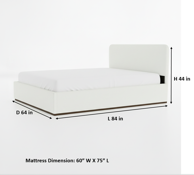 Eira Cloud Boucle Bed Frame With Storage, Upholstered Headboard, Metal Bed Frame With Headboard