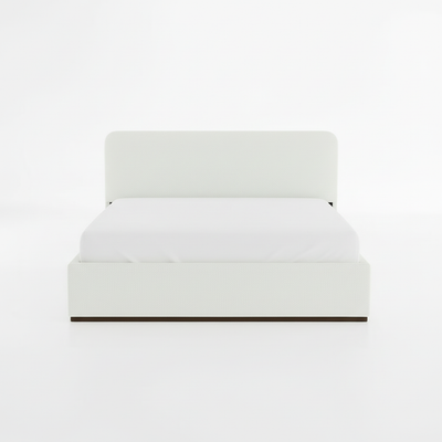 Eira Cloud Boucle Bed Frame With Storage, Upholstered Headboard, Metal Bed Frame With Headboard