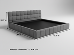 Katence Elegant Linen Platform Bed with Upholstered Headboard and Solid Frame Stability Beige Fabric 