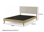 Bennett Bed with Wooden FramePlatform Bed Frame Upholstered Headboard, No Box Spring Needed, Wooden Slat Support Beige Fabric 