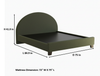 Upholstered Bed Frame, Green Fabric with Wooden Construction, Arched Headboard Platform Bed