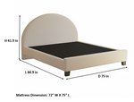 Upholstered Bed Frame, Green Fabric with Wooden Construction, Arched Headboard Platform Bed 