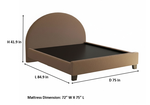Upholstered Bed Frame, Green Fabric with Wooden Construction, Arched Headboard Platform Bed 
