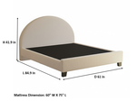 Upholstered Bed Frame, Green Fabric with Wooden Construction, Arched Headboard Platform Bed 
