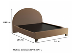 Upholstered Bed Frame, Green Fabric with Wooden Construction, Arched Headboard Platform Bed 