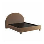 Upholstered Bed Frame, Green Fabric with Wooden Construction, Arched Headboard Platform Bed 