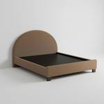 Upholstered Bed Frame, Green Fabric with Wooden Construction, Arched Headboard Platform Bed 