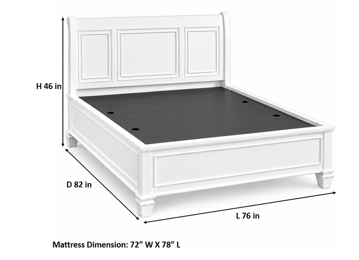 Translation missing: en.White Hydraulic Storage Bed with Panel Headboard &amp; Footboard – Elegant Lift-Up Storage Bed Frame 