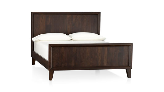 Solid Wood Without Storage Queen Size Newton Bed for Bedroom Stylish | Dark Brown Finish