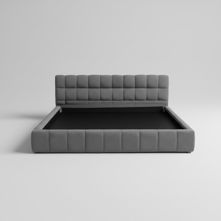 Translation missing: en.Katence Elegant Linen Platform Bed with Upholstered Headboard and Solid Frame Stability Beige Fabric 