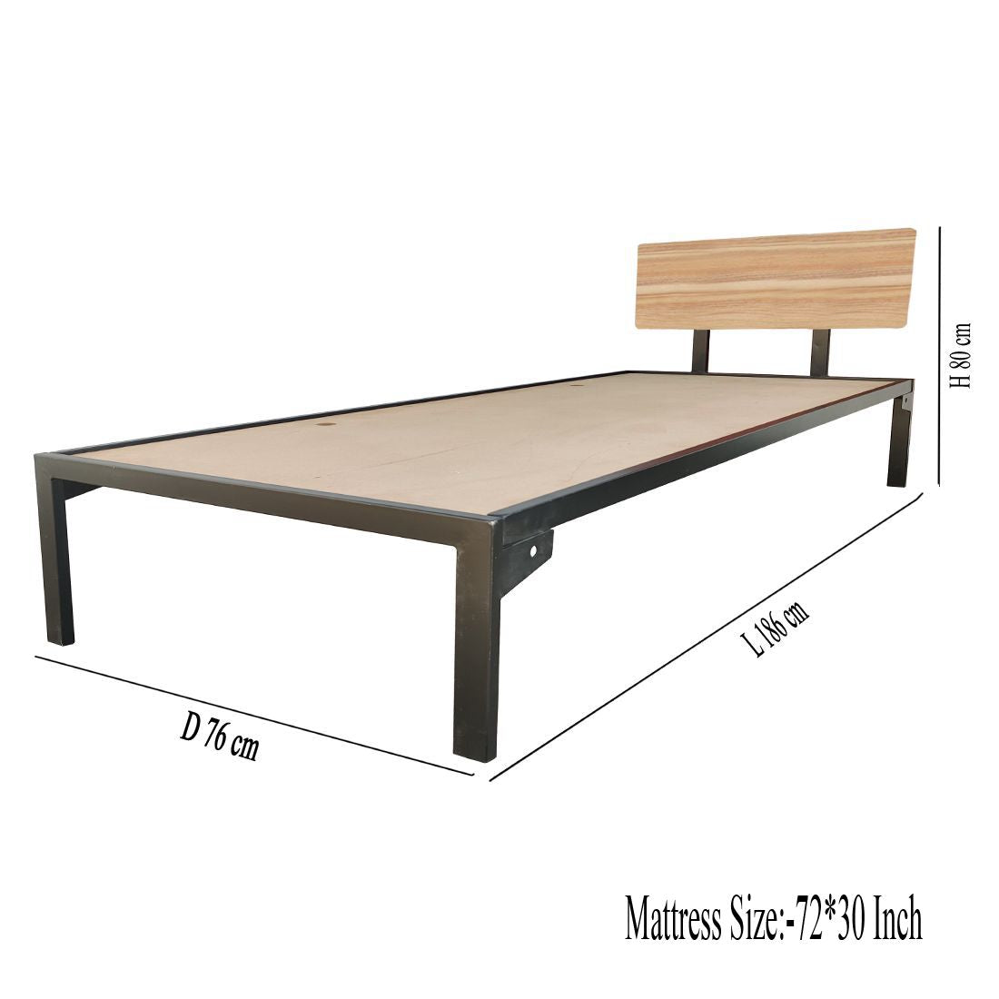 Single Size Bed Without Storage for Home & Living Room Cot Bed Furniture 