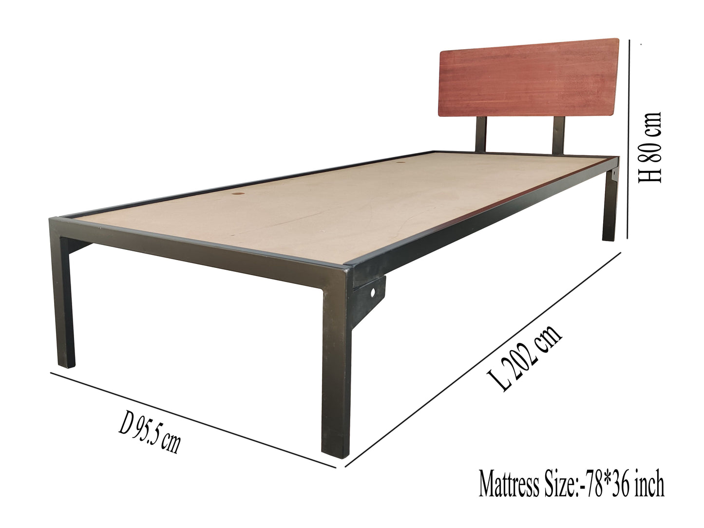 Single Size Bed Without Storage for Home & Living Room Cot Bed Furniture