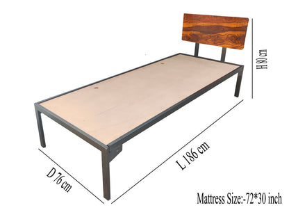 Single Size Bed Without Storage for Home & Living Room Cot Bed Furniture 