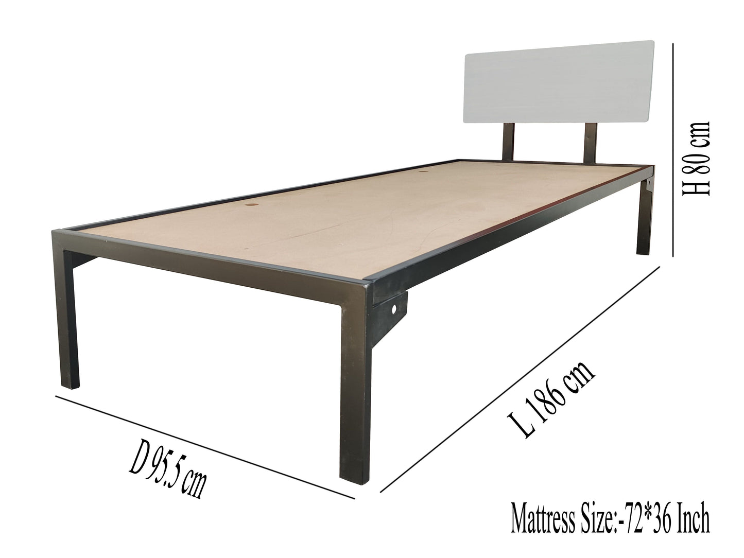 Single Size Bed Without Storage for Home & Living Room Cot Bed Furniture 
