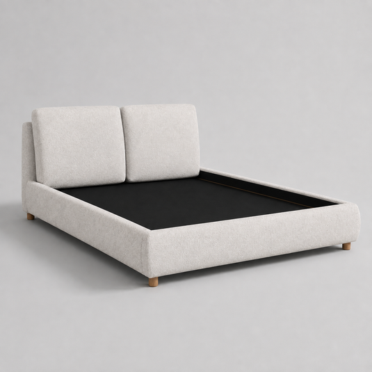 Translation missing: en.Upholstered Platform Bed with Two Removable Pillow Headboard 